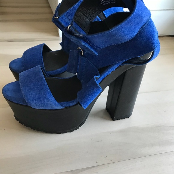 Suede platform heels Size 9 worn once - Picture 3 of 5